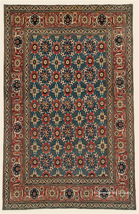 Claremont rug co - Share This Rug: (High-Decorative) This unusually diminutive 19th-century Qashqai tribal rug in heavier-pile condition presents charming patterning, extraordinarily silky wool and an extremely well-dyed palette. The Qashqai aesthetic is presented in a distinctively sweet manner, its drawing naïve but with painstaking details, its colors uplifting. 
